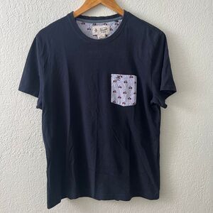 Penquin by Munsingwear Men's‎ L Navy Tee Check Scooter Pocket T-Shirt